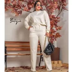 CONJUNTO MOLETOM FEMININO plus size pantalona e blusa manga longa felpado