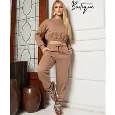 CONJUNTO JOGGER MODA FEMININA COM ELASTICO EM MOLETOM ALGODAO