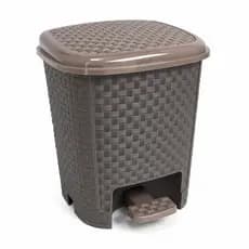 Lixeira Com Pedal para banheiro lavabo pequeno Textura Rattan 6L