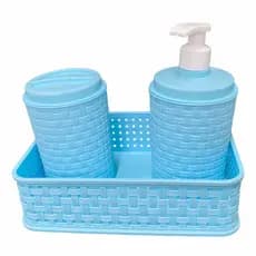 Kit Banheiro Infantil Menino 3 em 1 Azul Linha Mãe e Bebê Com Cesto e Dispenser Sabonete

 - Monte Líbano
