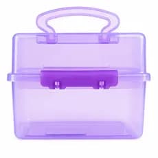 Maleta Transparente com Trava e Alça Várias Cores – Organização Fácil Para Esmaltes Maquiagem Joias