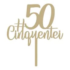 Topo De Bolo Cinquentei 50 Anos Personalizado Mdf 3mm
