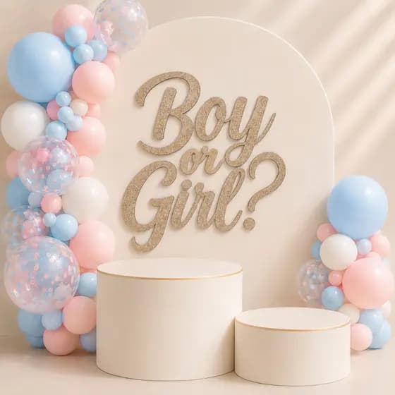 Letreiro Festa Kit com 2 Letreiros  Boy Or Girl + Oh Baby Promoção Cha Revelação e Cha de bebe