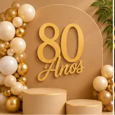 Letreiro 80 Anos Decoração Eventos, Aniversario Mdf 3mm Letreiro Aplique Festa