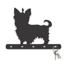 Porta Chaves Yorkshire em Mdf Vazado de 3mm Preto Fosco