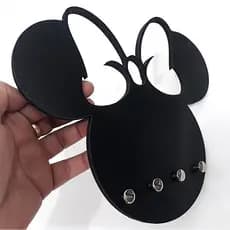 Porta Chaves de Parede Mickey ou Minnie em MDF 3mm para 4 Chaves