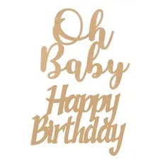 Letreiro Festa Kit com 2 Letreiros Happy Birthday + Oh Baby Promoção