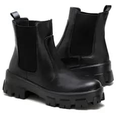 Bota Tratorada Feminina Elástico Lateral Coturno Blogueira Super Confortável Envio Imediato