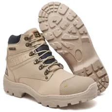 Bota Caterpillar Coturno de Couro Legitimo Botina Reforçada Solado Confort em Gel Exclusiva