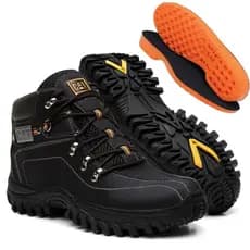 Bota Caterpillar Masculina de Couro Coturno Adventure Reforçado Sola Antiderrapante Pronta Entrega
