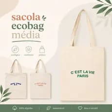Bolsa Sacola Ecológica Eco Bag Média Sacola de Tecido Sacola de Pano Sacola de Algodão