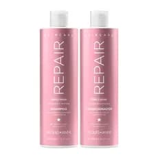 Kit Hair Care Repair Jacques Janine Shampoo Sem Sal 450ml + Condicionador Leave-in 440ml Reconstrução Hidratação