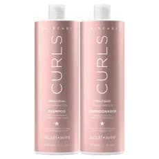 Kit Hair Care Curls Jacques Janine Shampoo 800ml Sem Sal + Condicionador Leave-in 750ml Cacheados Crespos Ondulados