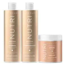 Kit Jacques Janine Hair Care Nutri Shampoo 450ml Condicionador 440ml Máscara Creme Nutrição 400g
