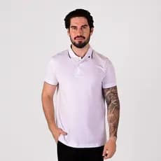 Camisa Polo Acostamento Frisos c/Logo Branca