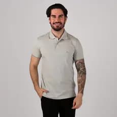 Camisa Polo Acostamento Triplo Frisos Verde Claro