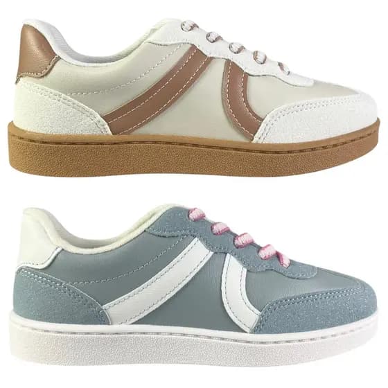 Tênis Molekinha Juvenil Feminino Casual Glitter Confortável Estilo para Meninas