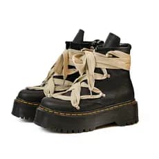 Novas botas femininas estilo punk, botas femininas com cadarço e salto alto de 6 cm, salto grosso, sapatos casuais mascu