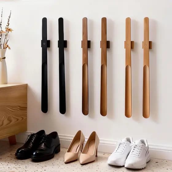 Calçadeira Magnética de Madeira de Faia Premium 55cm - Design Luxuoso, Adsorção Magnética, Ideal para Idosos, Grávidas,