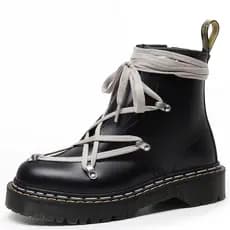 Novas botas femininas estilo punk, botas femininas com cadarço e salto alto de 6 cm, salto grosso, calçado casual mascu