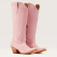 Bota Feminina Estilo Western de Cano Alto, Novo Modelo em Alta da Estação, Bico Fino, Salto Grosso, Tamanho Grande, Bota