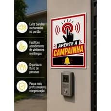 Placa Campainha Toque Aqui Interfone Aviso Porta Residencial Comercial Sinalização Decorativa