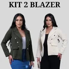Kit 2 Blazer alfaiataria feminino Max/csaco, blezer com botoes, acinturado!