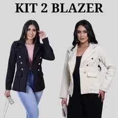 Kit 2 Blazer alfaiataria feminino Max/csaco, blezer com botoes