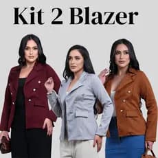 Kit 2 Blazer alfaiataria feminino Max/csaco, blezer com botoes