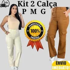 Kit 2 Calça Cargo Alfaiataria Inverno