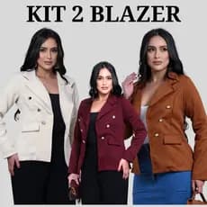 Kit 2 Blazer alfaiataria feminino Max/csaco, blezer com botoes
