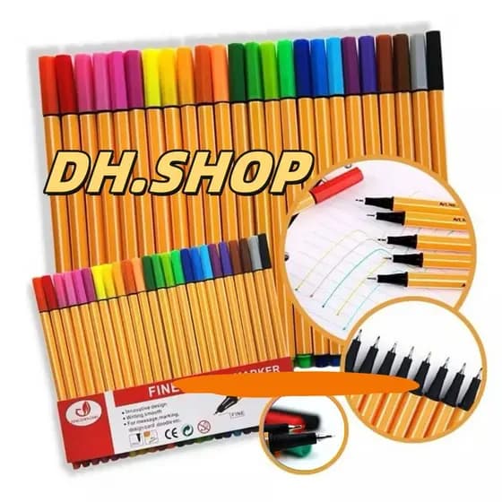 Kit Com 36 cores canetas linha ponta fina 0,4mm fine line marker Barato