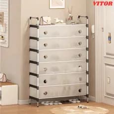 Sapateira Vertical Inox Multiuso Calçados 5/6/7 Andares Organizador Armário de Sapato VITOR