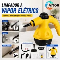 Limpador de Vapor Portátil 1100W Alta Pressão para Cozinha e Banheiro | Máquina 110V com Vários Acessórios VITOR