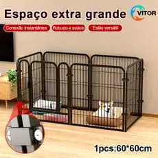 Cercadinho Dobrável para Cachorros 6 Painéis 1,2m Altura para Pets Interior e Exterior VITOR