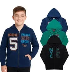 3 Jaquetas Zíper de Menino Kit 3 Unidades de Casaco Masculino Outono Inverno