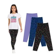 kit 3 Legging Juvenil Menina Meia Estação Lote  3 Unidades