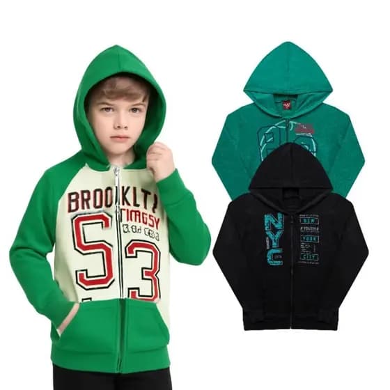 kit 2 Jaquetas de Menino Casaco Blusa Sport Masculino
