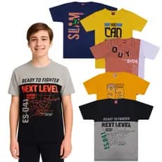 5 Camiseta Juvenil - Roupa de Verão Menino Juvenil - Lote 5 Camisetas Menino
