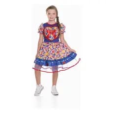 Vestido Junino Muvilê, Azul De Coração