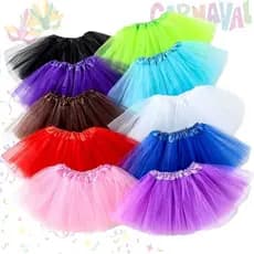 Saia De Tule Tutu Adulto Lisa Colorida Festa Carnaval Juvenil e Adulto 40 Cm
