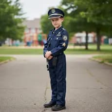 Fantasia Infantil Completa Menino Policial Luxo