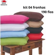 kit  4 Fronhas de Microfibra Poliéster 50cmx70cm para travesseiros Lisas e Estampadas Resistente
