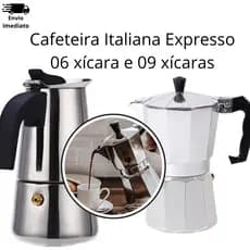 Cafeteira Italiana 6 e 9 xícaras Expresso de Alumínio para Fogão Cozinha