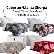 Coberdrom  com Sherpa Felpudo Queen  Dupla Face Tamanho Maior 2.20x2.40 Toque Macio