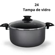Panela Caçarola Antiaderente Tampa de Alumínio Culinária Para Arroz Feijão Carne Macarrão