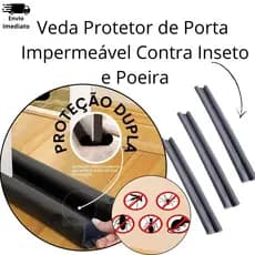 Veda Protetor Porta Rolinho Impermeável 80cm e 70cm Proteção Dupla Evita Inseto e Poeira