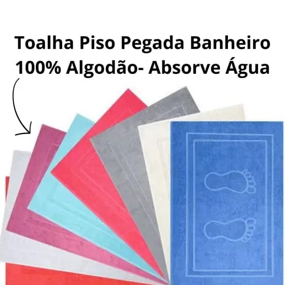 Toalha de Piso Banheiro Atoalhada Grossa Grande 100% Algodão Absorve Totalmente Água 45cmx70cm