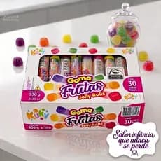 "Jujuba" Balas De Goma Frutas Sortidas Tubo C\30 Unidades 930g - Kuky - Tem Mais Variedades