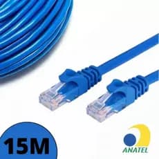 Cabo de Rede Ethernet CAT5e 1000 Mbps Rapida conexão e velocidade PING super reduzido 15 metros